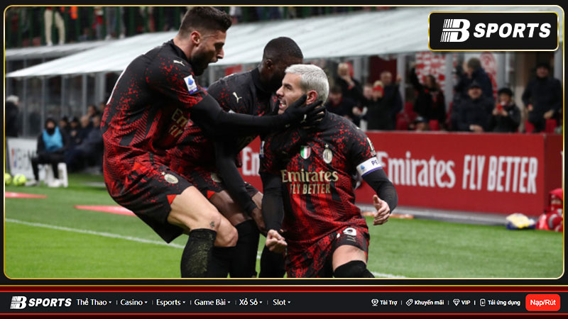 AC Milan sớm có bàn thắng dẫn trước trong hiệp 1