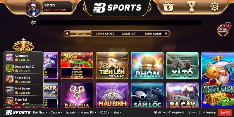 Giao diện game đặc sắc với thiết kế tinh tế