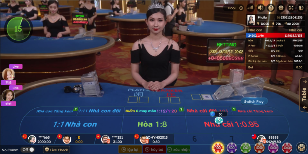 Anh em có thể tùy thích lựa chọn bàn chơi baccarat với nhiều dealer xinh đẹp tại Bsports