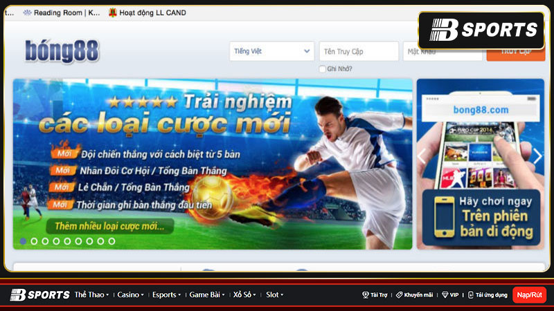 Truy cập vào website bằng link bong88 chính thức 