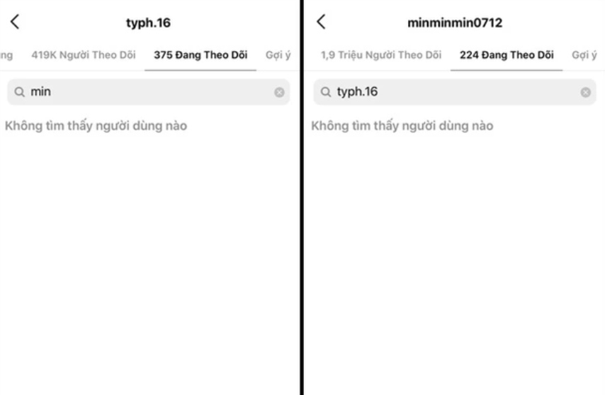 Tài khoản của cả 2 trên Instagram