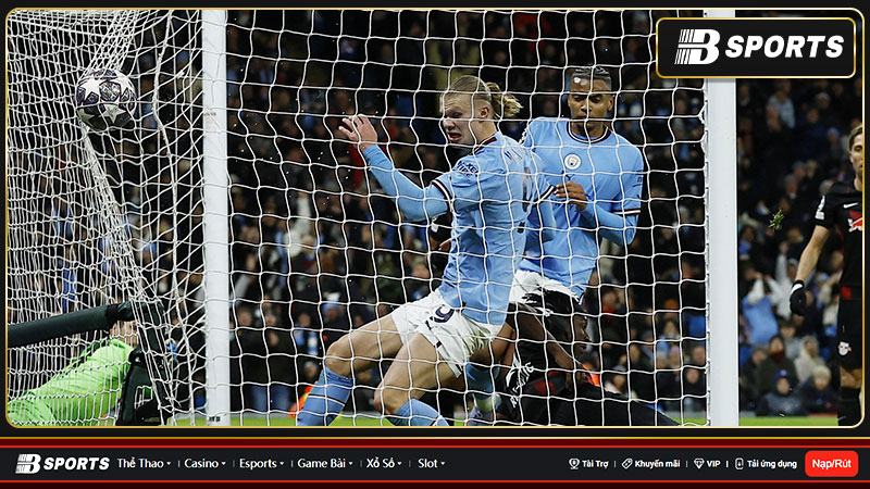 Haaland thi đấu trong ngày Man City thắng Leipzig 7-0