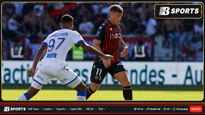 Nice hòa Auxerre 1-1 ở sân nhà của mình