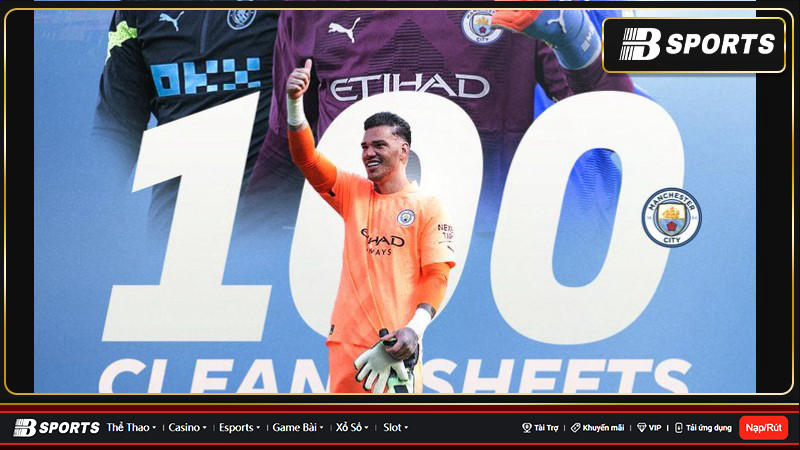 Ederson đạt cột mốc 100 trận giữ sạch lưới nhanh thứ ba trong lịch sử Premier League sau khi giúp Manchester City giành chiến thắng Newcastle