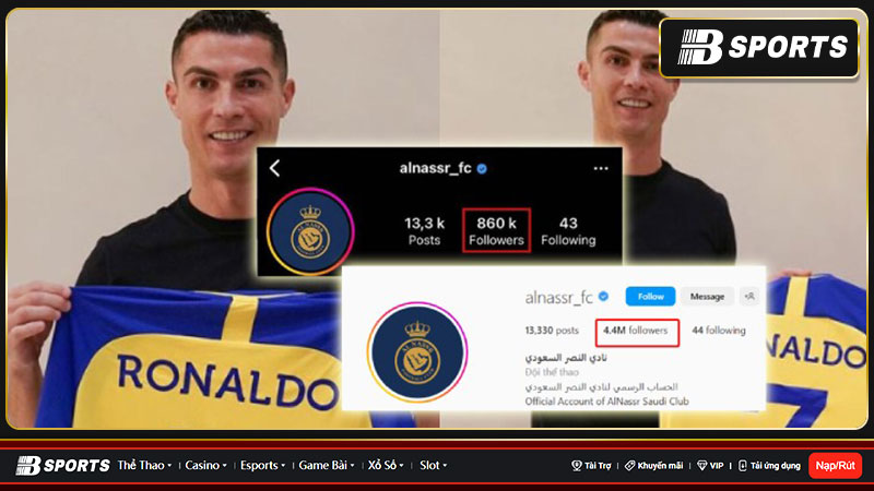 Hiệu ứng Ronaldo thu hút người theo dõi Al Nassr trên mạng xã hội