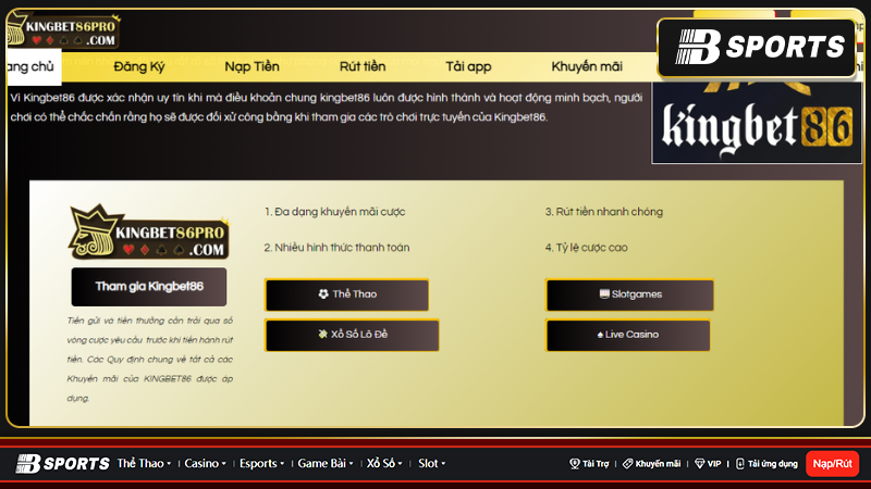 Nhà cái kingbet86 casino đa dạng các hình thức cá cược siêu hấp dẫn