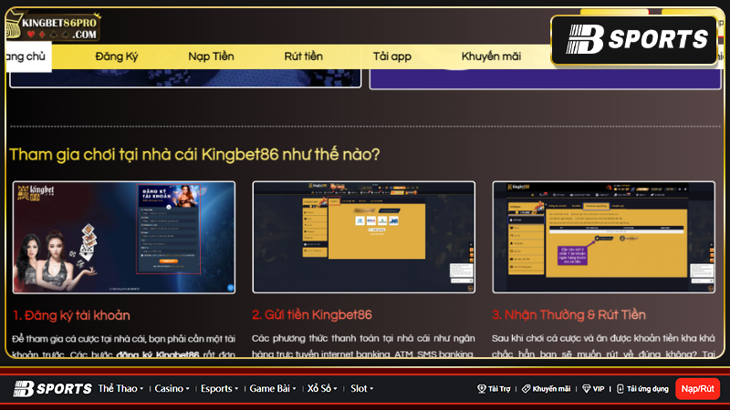 Quy trình nạp rút tiền tại kingbet86 siêu nhanh chóng, tiện lợi