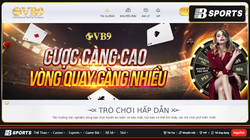 Những sảnh chơi nổi bật tại vuabai9 game casino online