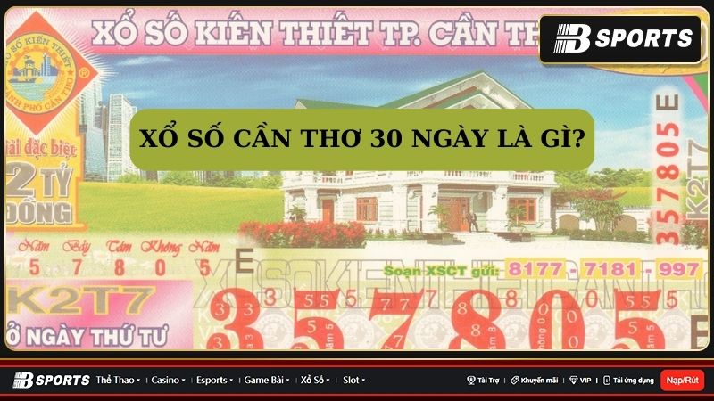 Xổ số Cần Thơ 30 ngày