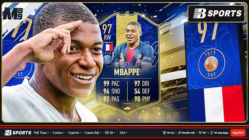 Tiền đạo Kylian Mbappe 